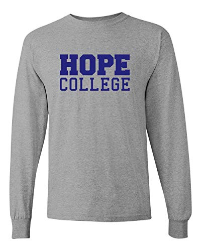 Hope College Stacked One Color Long Sleeve - Sport Grey