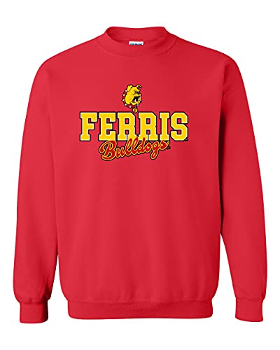 Ferris State Bulldogs Stacked Logo Crewneck Sweatshirt - Red
