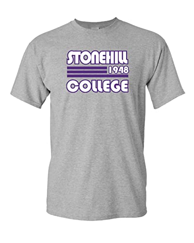 Retro Stonehill College T-Shirt - Sport Grey