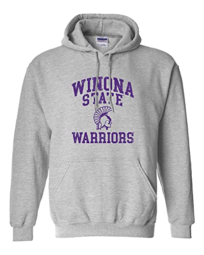 Winona State Purple Warriors Hooded Sweatshirt - Sport Grey