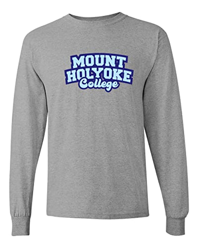 Mount Holyoke College Block Letters Long Sleeve Shirt - Sport Grey