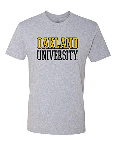 Oakland University Text Two Color Exclusive Soft Shirt - Heather Gray
