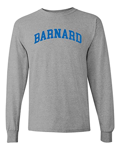 Barnard College Block Letters Arched Long Sleeve Shirt - Sport Grey