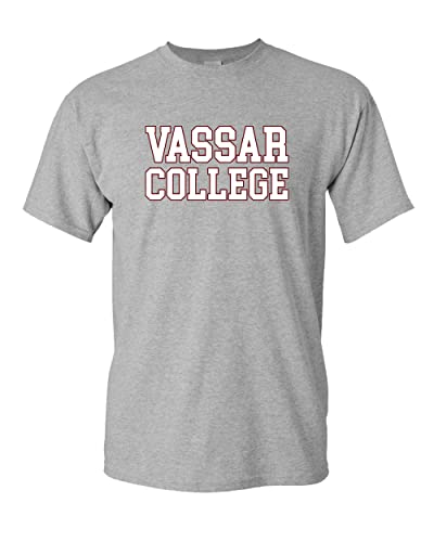 Vassar College Block Letters T-Shirt - Sport Grey