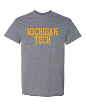 Load image into Gallery viewer, Michigan Tech Distressed One Color T-Shirt - Graphite Heather

