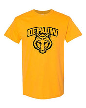 Load image into Gallery viewer, DePauw Tiger Head Black Ink T-Shirt - Gold
