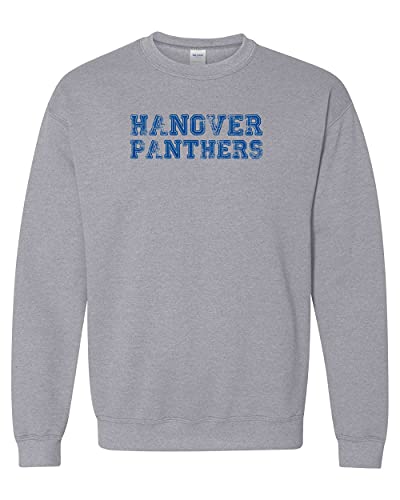 Hanover Panthers Stacked Distressed Crewneck Sweatshirt - Sport Grey