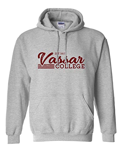 Vintage Vassar College Hooded Sweatshirt - Sport Grey