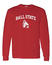 Load image into Gallery viewer, Ball State Block Letters with Student Logo Long Sleeve - Red
