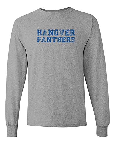 Hanover Panthers Stacked Distressed Long Sleeve Shirt - Sport Grey