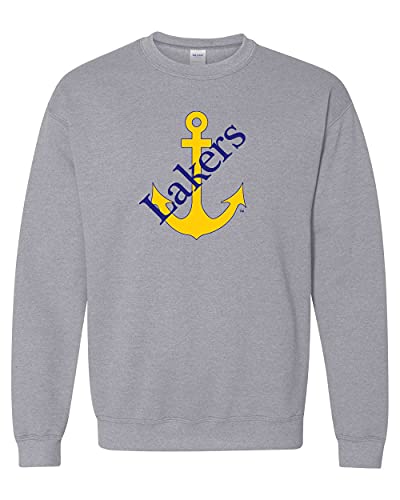 Lake Superior Anchor Crewneck Sweatshirt - Sport Grey