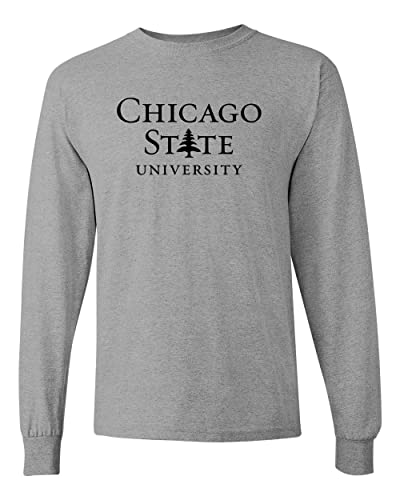 Chicago State University Seal Long Sleeve T-Shirt - Sport Grey