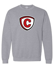 Load image into Gallery viewer, Carthage College Full Shield Crewneck Sweatshirt - Sport Grey
