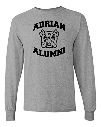 Adrian College Alumni Stacked Black Logo Long Sleeve - Sport Grey