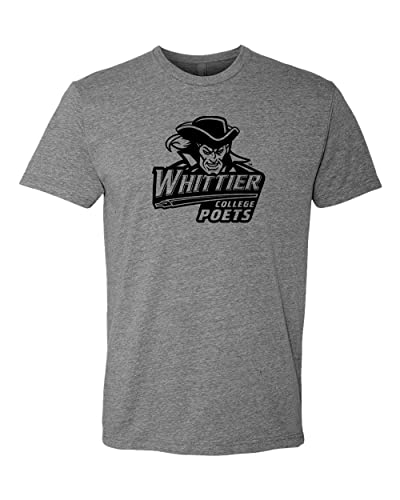 Whittier College Poets 1 Color Exclusive Soft Shirt - Dark Heather Gray