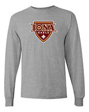 Load image into Gallery viewer, Iona College Full Color Logo Long Sleeve T-Shirt - Sport Grey
