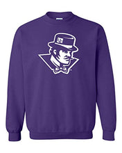 Load image into Gallery viewer, Evansville White Ace Mascot Crewneck Sweatshirt - Purple
