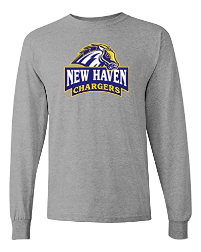 University of New Haven Full Mascot Long Sleeve T-Shirt - Sport Grey