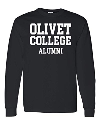 Olivet College Alumni Stacked White Text Long Sleeve - Black
