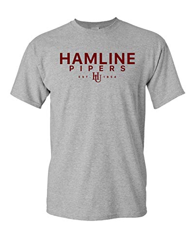 Hamline University Pipers Est 1854 T-Shirt - Sport Grey