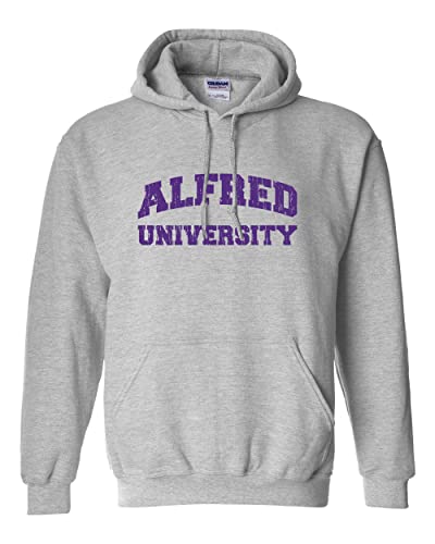 Alfred University Block Letters Hooded Sweatshirt - Sport Grey