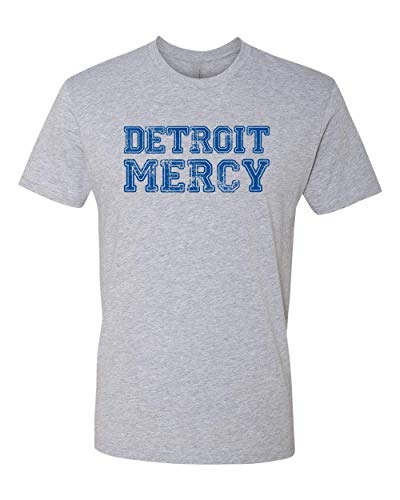 U of Detroit Mercy Block Distressed Exclusive Soft Shirt - Heather Gray