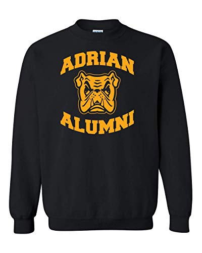 Adrian College Alumni Stacked Gold Logo Crewneck Sweatshirt - Black