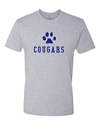 Saint Francis Cougars Navy Paw Exclusive Soft Shirt - Heather Gray