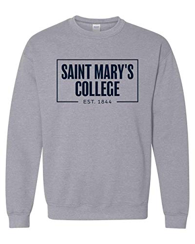 Saint Mary's College Navy Established 1844 Crewneck Sweatshirt - Sport Grey