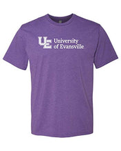 Load image into Gallery viewer, Evansville White Text Exclusive Soft Shirt - Purple Rush
