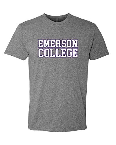 Emerson College Block Letters Exclusive Soft Shirt - Dark Heather Gray