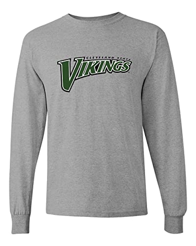 Cleveland State Vikings Full Color Long Sleeve T-Shirt - Sport Grey