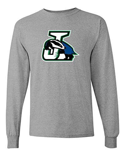 Northern Vermont University Johnson Badgers Long Sleeve Shirt - Sport Grey