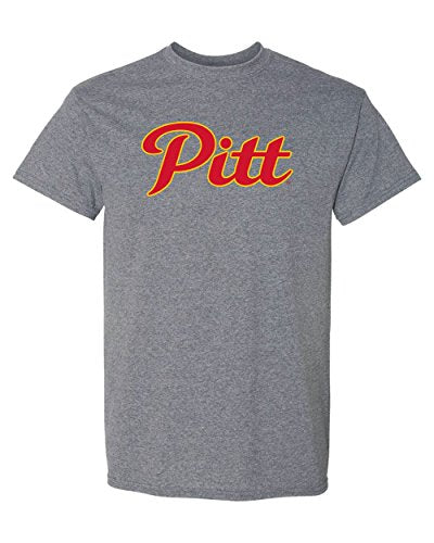 Grey Pittsburg State Pitt Logo Adult T-Shirt - Graphite Heather