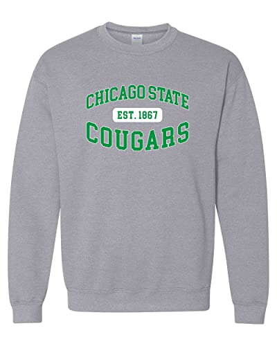 Vintage Chicago State Est 1867 Crewneck Sweatshirt - Sport Grey