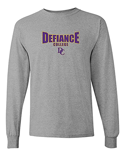 Defiance College DC Two Color Long Sleeve Shirt - Sport Grey