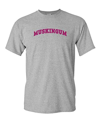 Muskingum University 1 Color Text T-Shirt - Sport Grey