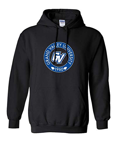 Grand Valley State University Circle Two Color Hooded Sweatshirt - Black
