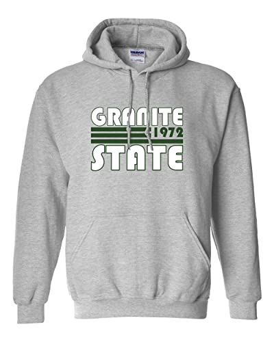 Retro Granite State College Hooded Sweatshirt - Sport Grey
