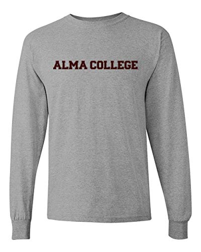 Alma College Block One Color Long Sleeve - Sport Grey