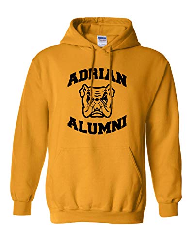 Adrian College Alumni Stacked Black Logo Hooded Sweatshirt - Gold
