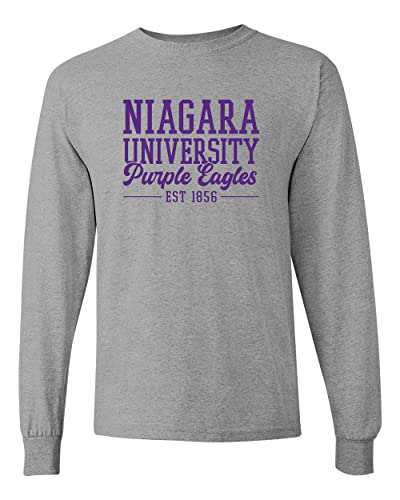 Vintage Niagara University Long Sleeve Shirt - Sport Grey
