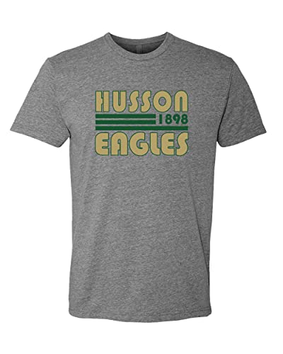Husson University Retro Exclusive Soft Shirt - Dark Heather Gray