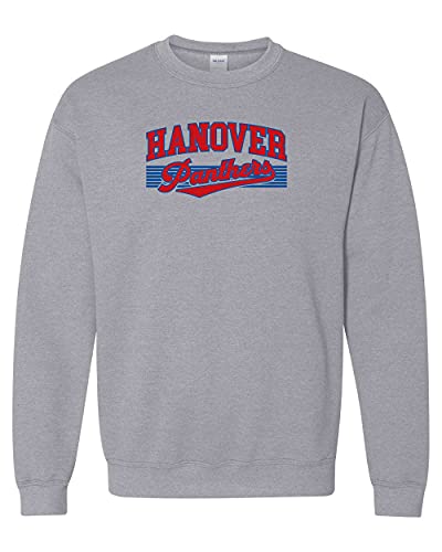 Hanover Panthers Retro Two Color Crewneck Sweatshirt - Sport Grey
