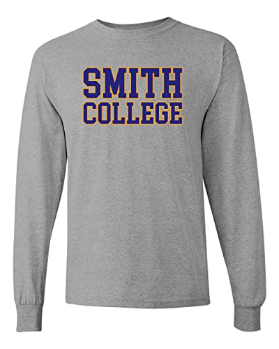Smith College Block Letters Long Sleeve Shirt - Sport Grey
