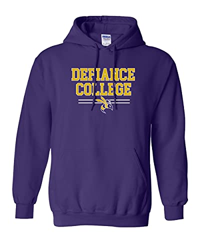 Defiance College Stacked Two Color Hooded Sweatshirt - Purple