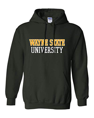 Wayne State University Two Color Hooded Sweatshirt - Forest Green