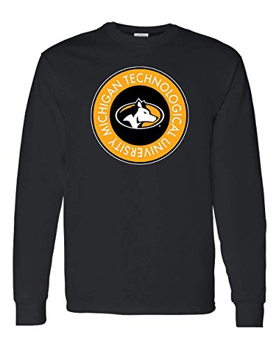 Michigan Technological University Circle Two Color Long Sleeve - Black
