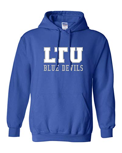 LTU Lawrence Tech Blue Devils Block Two Color Hooded Sweatshirt - Royal