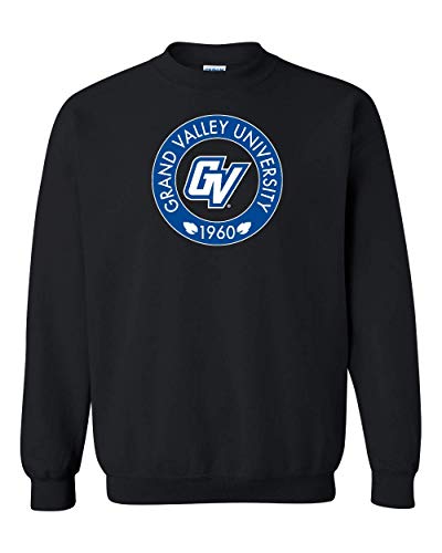 Grand Valley State University Circle Two Color Crewneck Sweatshirt - Black